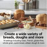 Hamilton Beach Digital Electric Bread Maker Machine Artisan and Gluten-Free, 2 lbs Capacity, 14 Settings, White and Stainless Steel (29987) - Image 7