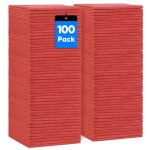HOMEXCEL Red Shop Towels 100 Pack, Reusable Microfiber Cleaning Cloth Bulk, Multipurpose Microfiber Towels for Car, House and Kitchen, Highly Absorbent Cleaning Rags 11.5 x 11.5 inch