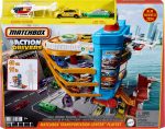 Matchbox Toy Vehicles & Playset, Transportation Center with 5 Levels, Kid& Car-Activated Features, Includes 1:64 Scale Taxi, Boat & Helicopter & Food Vendor Accessory - Image 2