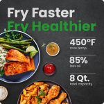 Chefman Air Fryer 8 Qt | TurboFry® 4-in-1 with 450°F Hi-Fry Option for Crispier Results | Air Fry, Bake, Dehydrate, Frozen | XL Nonstick Dishwasher-Safe Basket | Stainless Steel - Image 7