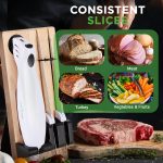 NutriChef Electric Carving Turkey Slicer Kitchen Knife | For Thanksgiving | Portable Electrical Food Cutter Knife Set with Carving Blades & Wood Carving Stand | Cuts Meat, Bread, Cheese & Fruit - Image 3