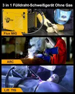 145A 3-in-1 MIG Welder – Flux Core, Lift TIG, Stick, LCD Display - Image 3