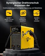 145A 3-in-1 MIG Welder – Flux Core, Lift TIG, Stick, LCD Display - Image 5