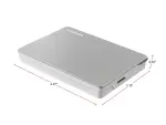 Toshiba Canvio Flex 2TB Portable External Hard Drive USB-C USB 3.0, Silver for PC, Mac, & Tablet - HDTX120XSCAA - Image 2