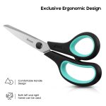 3-Pack 8" Heavy Duty Scissors with Ultra Sharp Blades and Comfort Grip Handles - For Office, Home, School, Sewing, and Crafts - Image 7