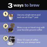 Hamilton-Beach FlexBrew Trio Coffee Maker, Single Serve or Full Pot, Compatible with Pod Coffee Makers, Programmable Timer, Bold & Regular Brew, Easy Cleaning Coffee Machine (Renewed) - Image 8