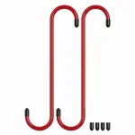 Bac-kitchen 2 Pcs Brake Caliper Hangers Brake Caliper Hooks with Rubber Tips Automotive Tool for Braking, Bearing, Axle and Suspension Work (2pcs red)