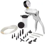 Mityvac MV8000 Automotive Tune-up and Brake Bleeder Kit, Selectline Hand Pump (MV8010), One Finger Vacuum Release, Ergonomic Design, Gearless Diaphragm Gauge, 4.5oz Fluid Reservoir, 4 Tapered Adapters