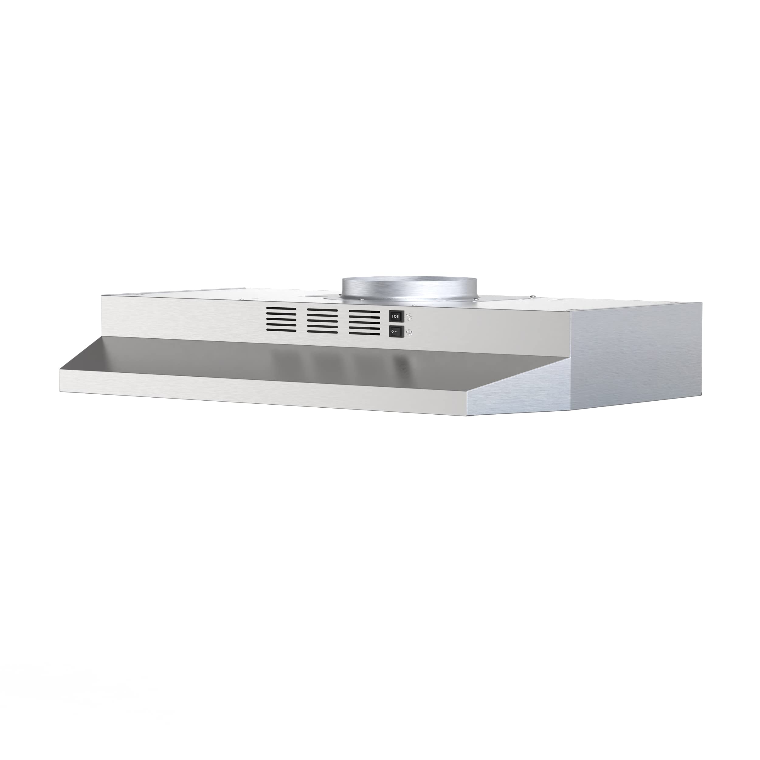 51+RxKPca+L FIREGAS 30 inch Range Hood Under Cabinet, Ducted/Ductless Convertible Stainless Steel Kitchen Range Hood with Rocker Button Control, 2 Speed Exhaust Fan, 300 CFM Aluminum Filter Included - Image 1