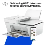 DeskJet 4258E All-in-One Wireless Inkjet Printer, Color Scanner Copier Fax, Compact Home Office Printer with Dual-Band Wi-Fi, Automatic Document Feeder, H-P Smart App, Instant Ink Ready, White - Image 2