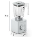 Chefman Obliterator 48 oz Countertop Blender for Smoothies, 1380W Motor to Crush Ice, Nuts, and Frozen Fruit with Stainless Steel Blade, Auto Blend Function, Includes Tamper and Scraper - CONCRETE (Renewed) - Image 2