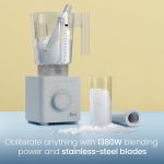 Chefman Obliterator 48 oz Countertop Blender for Smoothies, 1380W Motor to Crush Ice, Nuts, and Frozen Fruit with Stainless Steel Blade, Auto Blend Function, Includes Tamper and Scraper - CONCRETE (Renewed) - Image 8