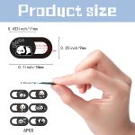 PRESSINART 6Pcs Laptop Camera Covers Webcam Camera Cover Panda Pattern Privacy Security Guard Slide Phone Webcam Protector for Laptops Desktops Computers Smartphones Tablets Notebooks Mini PC Devices - Image 6
