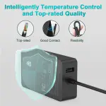 65W Charger Compatible with Microsoft Surface Pro 11, 10, 9, 8, 7+, 7, 6, 5, 4, 3, X, Power Adapter for Windows Surface Laptop 7/6/5/4/3/2/1, Go Tablet, Book 3/2/1, Support 44W, 36W, LED, 10FT - Image 4