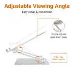 Amazon Basics Sturdy and Portable Ergonomic Laptop Stand for Desk, Adjustable Riser, Fits all Laptops and Notebooks up to 17.3 Inch, Silver, 10 x 8.7 x 6 in - Image 7