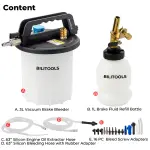 BILITOOLS 3L Brake Bleeder Vacuum Pump Kit, Universal One Person Pneumatic Brake System Clutch Fluid Bleeding Extractor Tool with Adapters & 1L Refilling Bottle - Image 5
