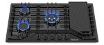 GASLAND Gas Cooktop 36 Inch with Griddle, PRO GH3365EF 5 Burner Propane Stovetop with Reversible Cast Iron Grill/Griddle, Gas Countertop Plug-in, NG/LPG Convertible Cooktops, Black
