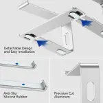 BESIGN LS03 Aluminum Laptop Stand, Ergonomic Detachable Computer Stand, Notebook Riser Compatible with Air, Pro, Dell, HP, Lenovo More 10-15.6" Laptops, Silver - Image 6