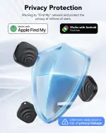 4 Pack Dual System Tracker for iOS and Android Bluetooth Tracker Smart Tags Compatible with Apple Find My (iOS) & Google's Find Hub(Android) for Keys, Luggage, Wallet, Vehicles - Image 6