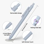 UIXJODO Gel Pens, 5 Pcs 0.5mm Black Ink Pens Fine Point Smooth Writing Pens, High-End Series Pens for Journaling Note Taking, Cute Office School Supplies Gifts for Women Men (Morandi) - Image 6
