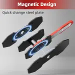 MAYESAR Brake Caliper Compression Tool, Caliper Piston Compressor Tool With Additional 2 pcs Large Steel Plate and 2 Hooks, 360°Adjustable Brake Caliper Tool for Single Twin Quad Piston Calipers (Red) - Image 4
