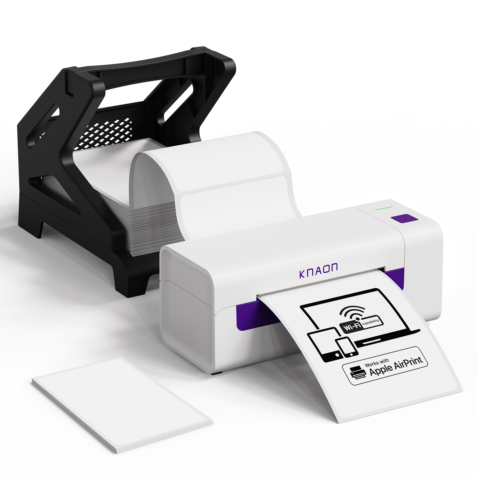 61IGIGM7KVL KNAON AirPrint Thermal Label Printer, Wireless Wi-Fi Shipping Label Printer 4x6 for iPhone, iPad, Mac,Compatible with Android&Windows, Included Label Holder – Ideal for Small Business, Amazon, Shopify - Image 1