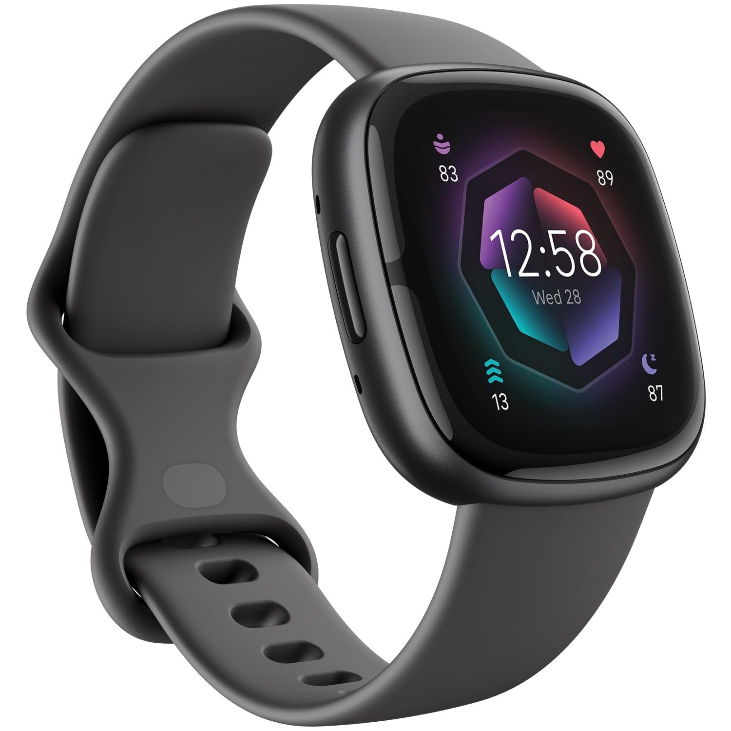 61KOoUMmyBL Fitbit Sense 2 Advanced Health and Fitness Smartwatch with Tools to Manage Stress and Sleep, ECG App, SpO2, 24/7 Heart Rate and GPS, Shadow Grey/Graphite, One Size (S & L Bands Included) (Renewed) - Image 1