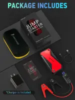 DBPOWER Peak 3000A 18000mAh Portable Car Jump Starter (up to 8.0L Gas, 6.0L Diesel Engine) Battery Booster with Smart Charging Port, Compass, LCD Screen and LED Light (Black/Red) - Image 2