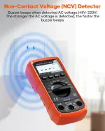 Crenova MS8233D Multimeter 6000 Counts Digital Multimeter DC AC Volt Meter Ohm Volt Amp Tester Measures Voltage Current Resistance Capacitance Continuity Diode Duty-Cycle Frequency NCV Live Wire Test - Image 4