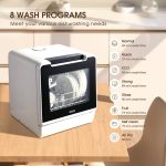 HAVA Countertop Dishwasher, 8 Wash Programs NEW Upgraded Model Portable Dishwasher with Child Lock & Delayed Start Function, 5L Water Tank for Apartments, Dorms, and RVs - No Hookup Needed - Image 9