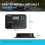 Renogy 10 Amp 12V/24V PWM Negative Ground Solar Charge Controller Compact Design w/LCD Display for AGM, Gel, Flooded and Lithium Battery, Wanderer 10A - Image 2