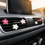 Frienda 6 Pcs Daisy Flower Air Vent Clip Accessories Air Conditioning Outlet Clip Car Air Freshener Dashboard Accessories Charm Car Inter Decor(3 cm, 3.3 cm,Red, Pink, White) - Image 4