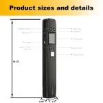 AUTENS Portable Handheld Scanner Included 16G SD Card, Wand Scanner for A4 Documents Pictures Pages Texts Receipts Books Up to 1050DPI, Colorful LCD Display, Uploads Via USB Cable, No Driver - Image 2