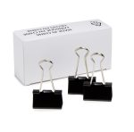 Amazon Basics Sturdy Binder Clips for Office Use, 96 Count (8 Pack of 12), Medium, 1.25 in, Black