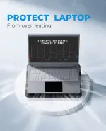havit HV-F2056 15.6"-17" Laptop Cooler Cooling Pad - Slim Portable USB Powered (3 Fans), Black/Blue - Image 8