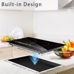 Karinear 2 Burners Electric Cooktop, 120v Plug in Ceramic Cooktop, 12 Inch Countertop & Built-in Electric Stove Top with Child Safety Lock, Timer, Over-Temperature Protection, Sensor Touch Control - Image 2