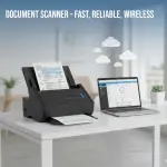 Knox Gear IX500 Document Scanner High-Speed Duplex Scanner with 25 ppm, 50-Sheet ADF, Wireless & USB, Scan to Cloud, Searchable PDF Bundle with 4-Port USB 3.0 Hub (Certified Renewed) - Image 4