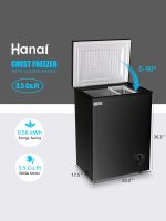 Chest Freezer Small Deep Freezer Black Freezers 3.5 Cu.Ft Compact Free-Standing Top Door Adjustable 7 Thermostat and Removable Basket Open Deep Freezer Energy Saving Apartment Kitchen - Image 7