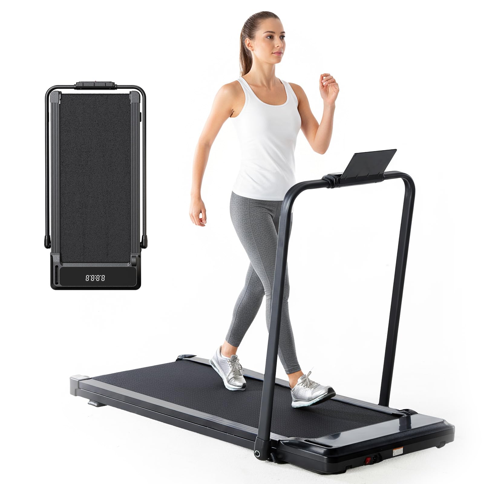 61p4wM0FDEL Compact Armless Treadmill – Space Saving Design for Home & Office, Under Desk Walking Pad - Image 1