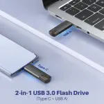 JOIOT 128GB USB C Flash Drive Dual USB 3.0 Flash Drive Type C + USB A Portable Type-C Flash Drive 2-in-1 USB-C Thumb Drive for Smartphone Tablet Computer Mac iPhone 15 Black - Image 6