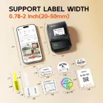 Ponek Label Maker Machine with Tape, M100 Bluetooth Thermal Label Maker with 5000 Icons and 400 Templates, Address Barcode Label Printer for Small Business, Home, Office, School, Dark Gray - Image 3