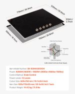 VEVOR Induction Cooktop, 9200W Electric Countertop Burner, 5 Burner Knob Control Stove, Built-in Induction Cooktop with 12 Temperature Settings, Glass Surface, Auto Shut-Off - Image 4