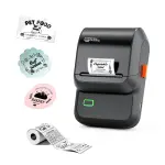 Ponek Label Maker Machine with Tape, M100 Bluetooth Thermal Label Maker with 5000 Icons and 400 Templates, Address Barcode Label Printer for Small Business, Home, Office, School, Dark Gray