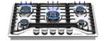 GASLAND 30 Inch Gas Cooktop, PRO GH2305SF 5 Burner Propane Stovetop, Built-in NG/LPG Convertible Cooktops, Gas Countertop Plug-in with Thermocouple Protection, Stainless Steel