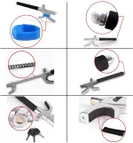Tevlaphee Steering Wheel Lock for Cars,Wheel Lock,Vehicle Anti-Theft Lock,Adjustable Length Clamp Double Hook Universal Fit Emergency Hammer Window Breaker Self Defense Heavy Duty Secure - Image 2