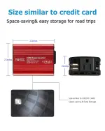 FOVAL 150W Car Power Inverter 12V DC to 110V AC Converter Vehicle Adapter Plug Outlet with 3.1A Dual USB Car Charger for Laptop Computer (Classic Red) - Image 3