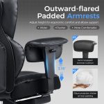 GTRACING Big and Tall Gaming Chair 400lbs Heavy Duty Office Chair with Foot Rest & Ergonomic Pocket Spring Lumbar Support, High Back 3D Saddle Shaped Cushion for Back Pain Relief, Matte-Black - Image 5