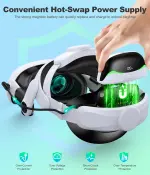 DXKK for Meta Quest 3/3s Head Strap with Battery - Magnetic & Extended 3H & Digital Display, Double Dials, Quick-Switch Reality Mode, Comfort VR Headset Strap for Oculus Quest 2, MQ4000 - Image 3