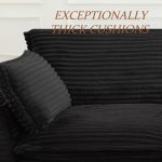 110" Modular Cloud Sectional Sofa – Convertible Corduroy L-Shape Couch with Ottoman, Modern Comfy 3 Seater Boneless Sectional - Image 5