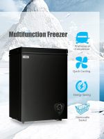 Chest Freezer Small Deep Freezer Black Freezers 3.5 Cu.Ft Compact Free-Standing Top Door Adjustable 7 Thermostat and Removable Basket Open Deep Freezer Energy Saving Apartment Kitchen - Image 9